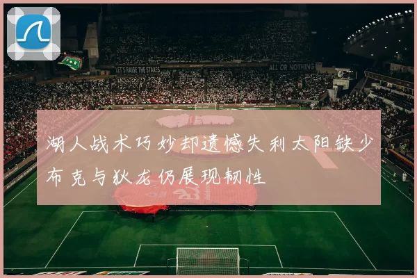 湖人战术巧妙却遗憾失利太阳缺少布克与狄龙仍展现韧性